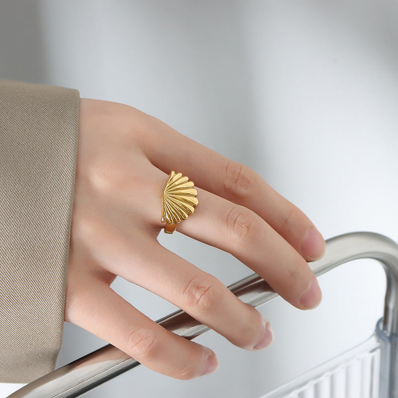 Scalloped Shell Statement Ring