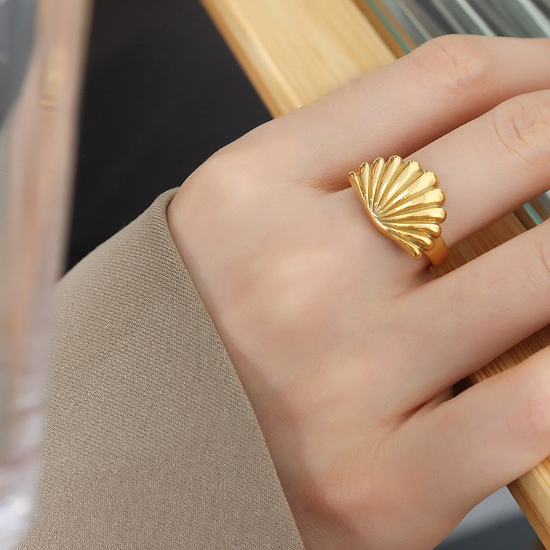 Scalloped Shell Statement Ring