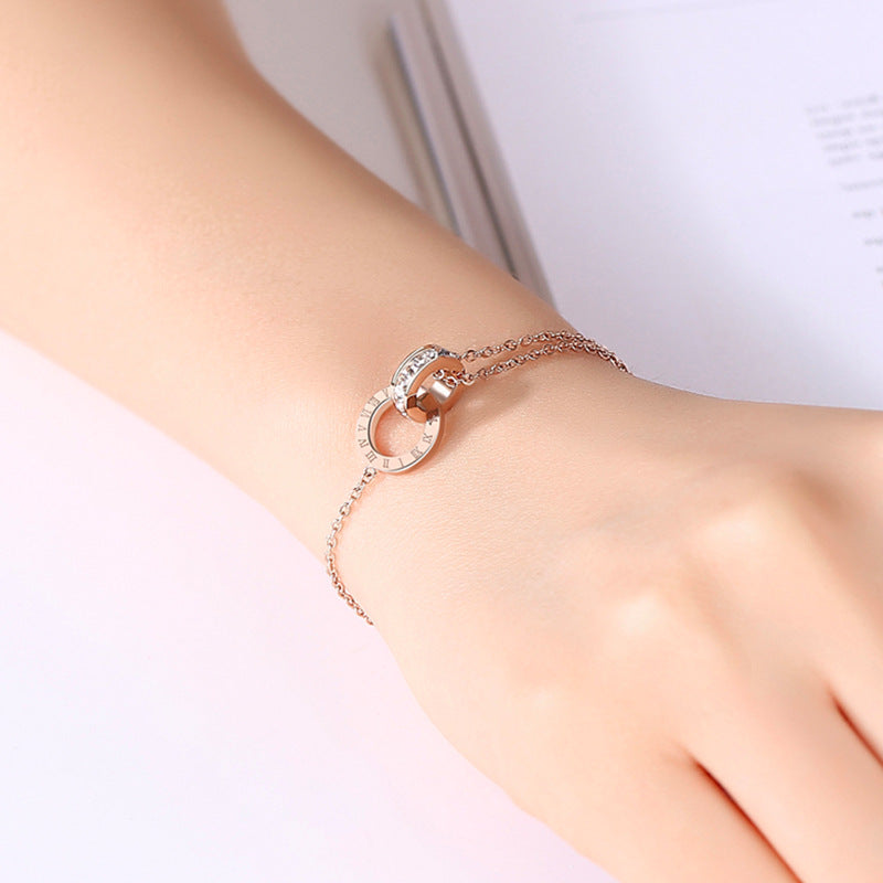 Diamond steel bracelet
