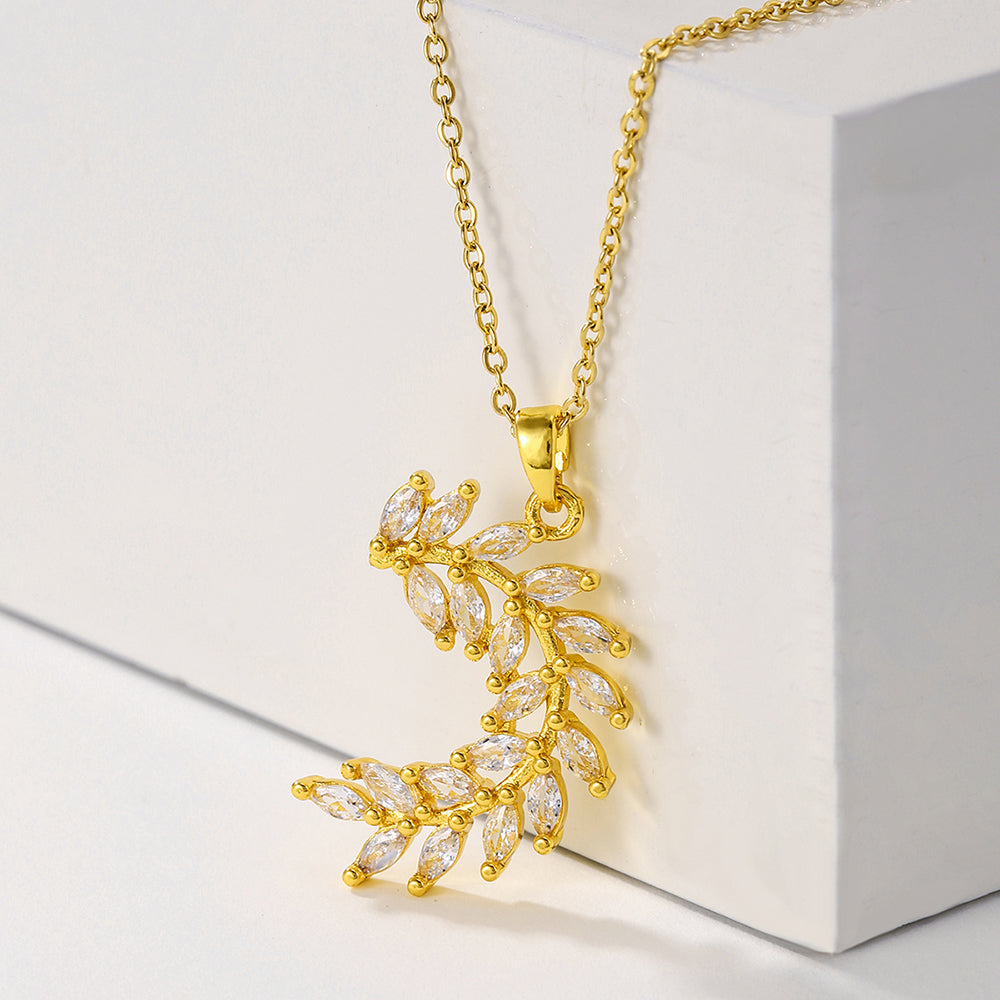 Sparkling Wheat Ear Necklace