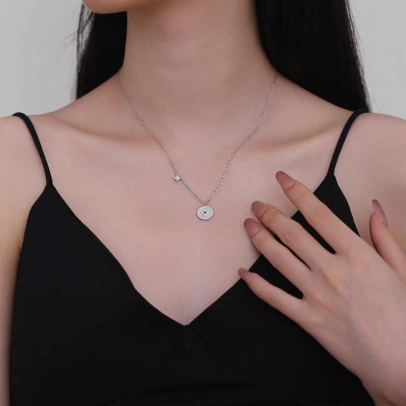 Prosperity Pave Coin Necklace 18 K