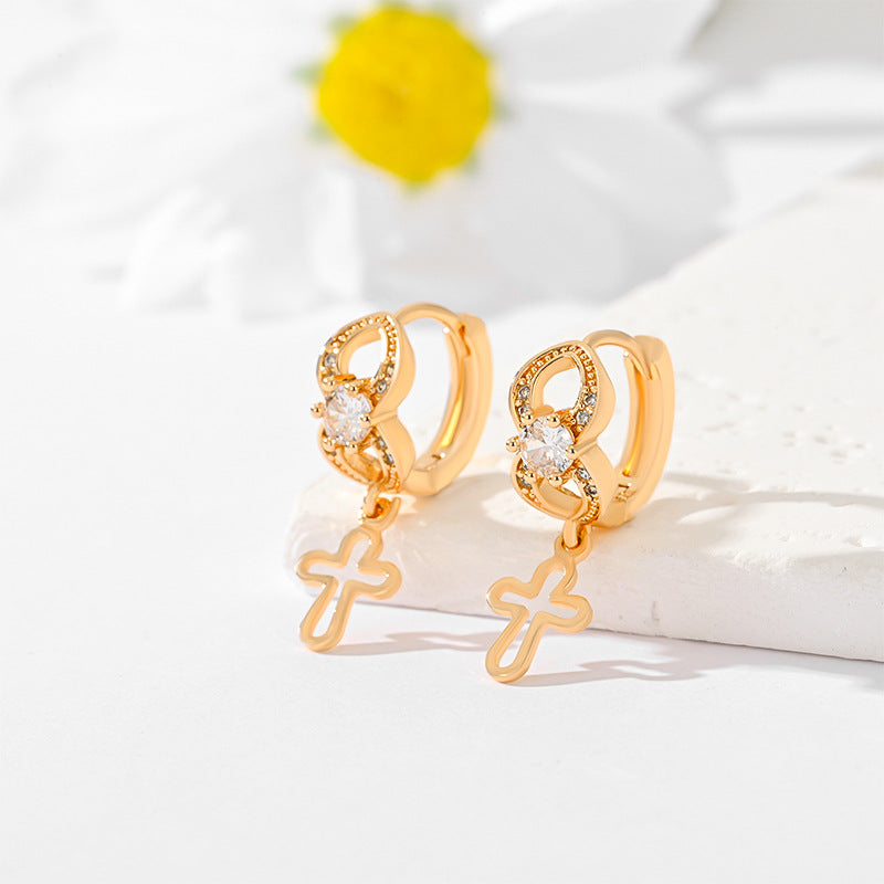 Ornament Cross Earrings