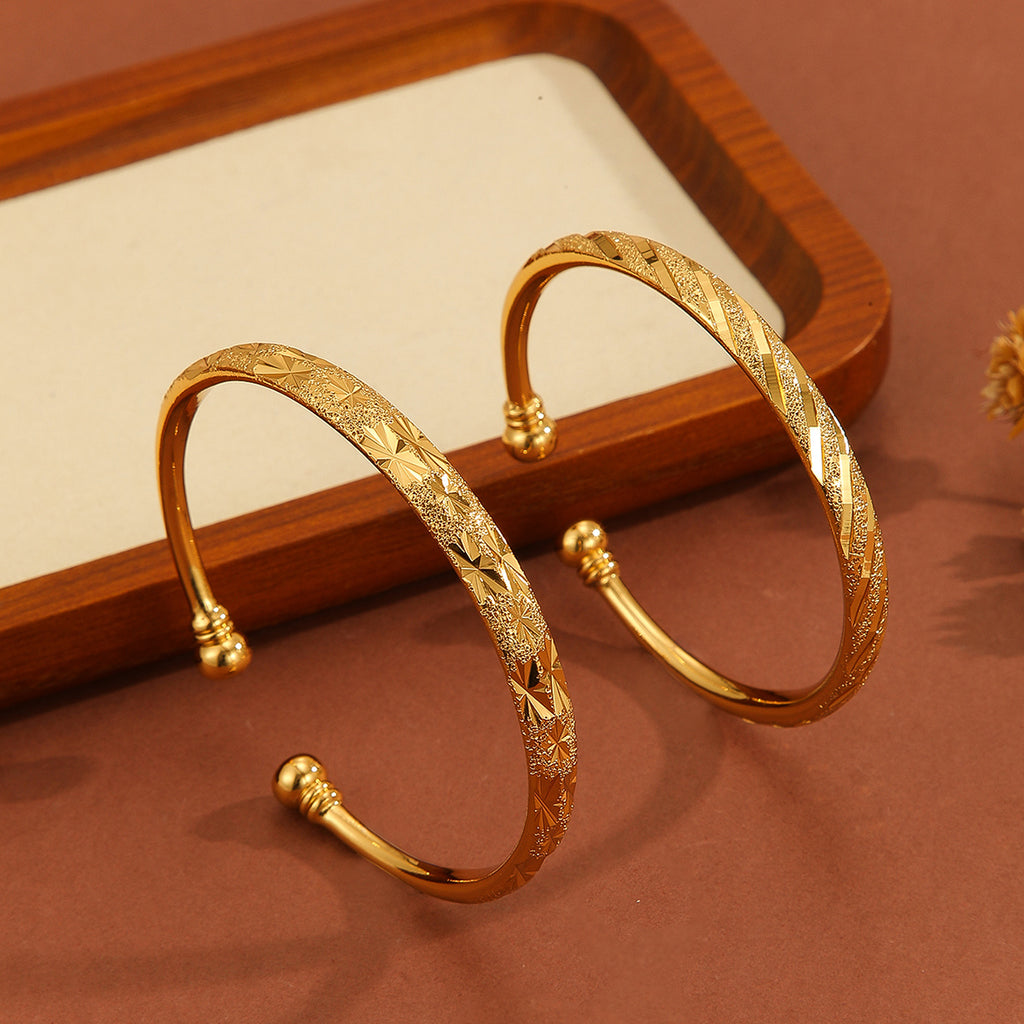 Sand Gold Open Bangle 18k Gold