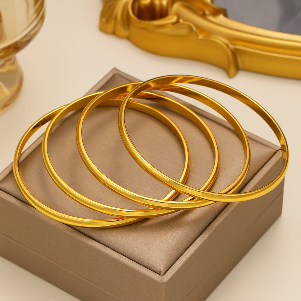 Triple Interlocked Rolling Bangle Bracelet