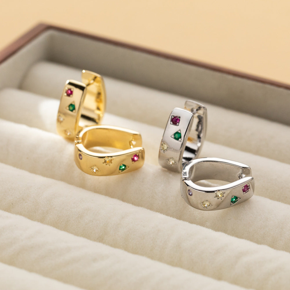 Textured 18K Gold Plated Hoop (Ring) Earrings