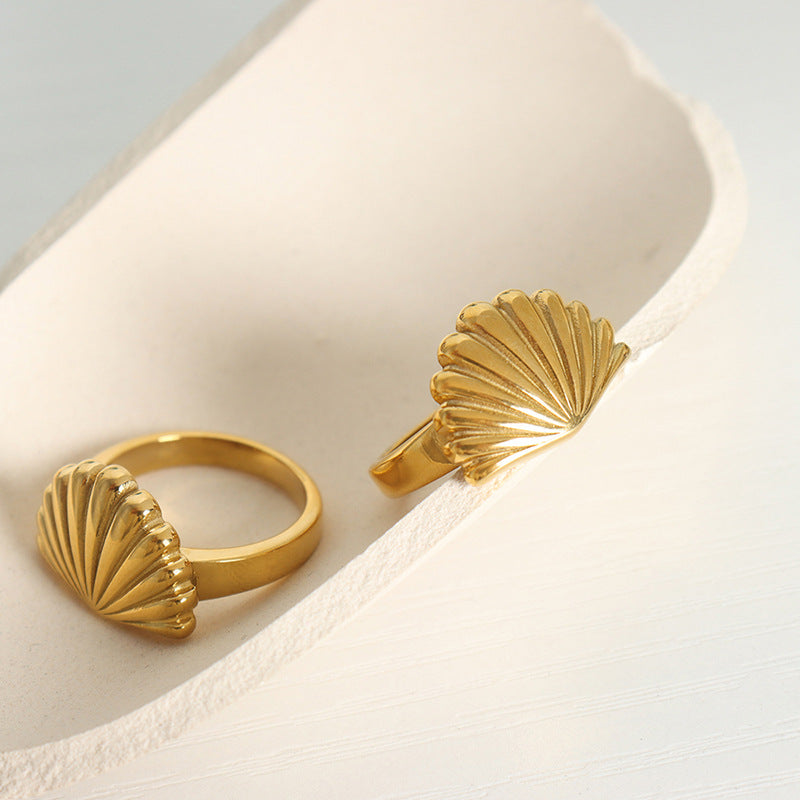Scalloped Shell Statement Ring