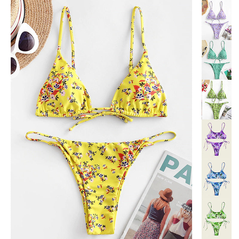 Summer Flowers Print Bikini Sexy