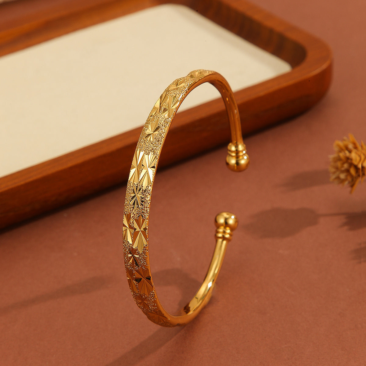 Sand Gold Open Bangle 18k Gold