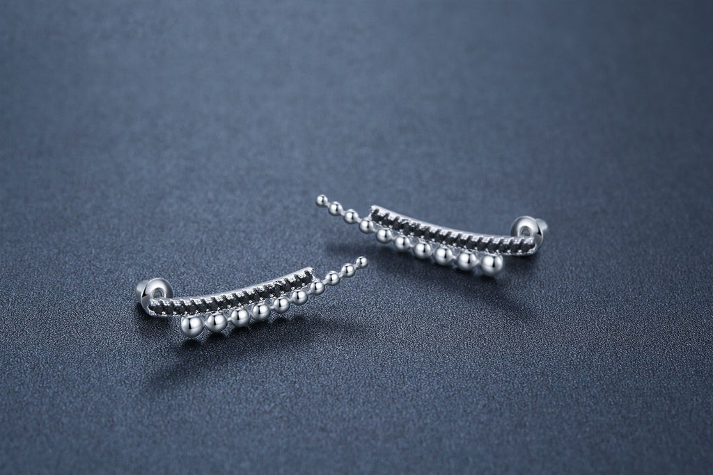 Long Slimming Crystal Leaf Earrings