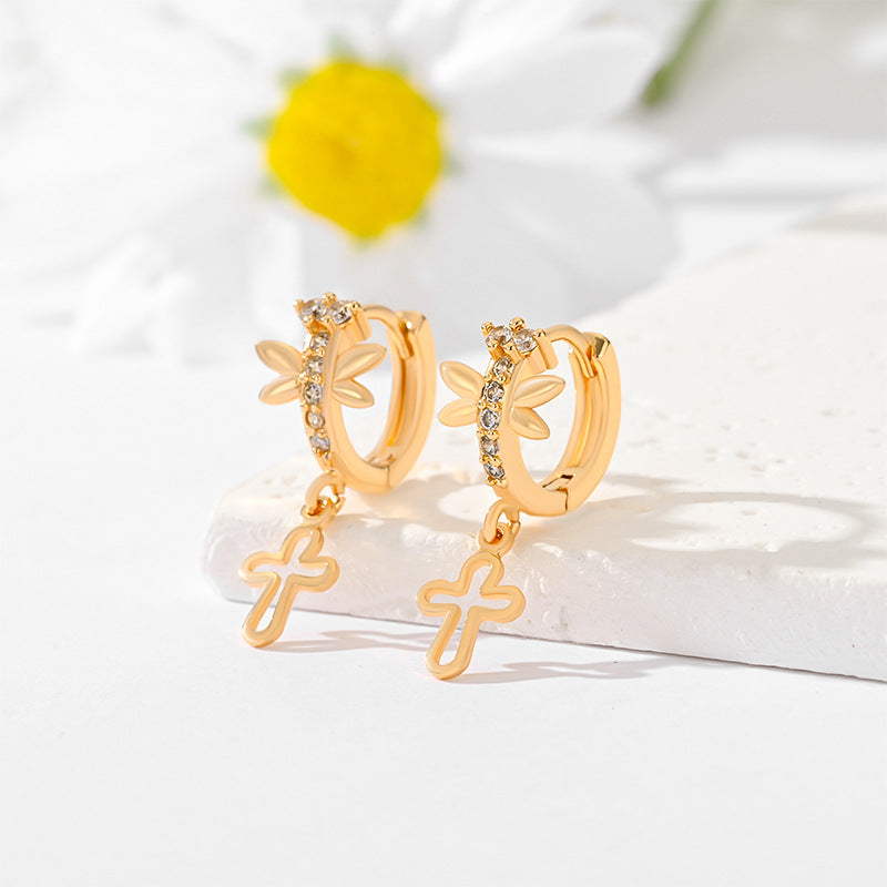 Ornament Cross Earrings